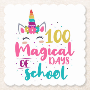 Porta-copo De Papel Unicórnio Fofo 100 Dias Mágicos De Escola