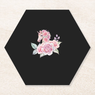 Porta-copo De Papel Unicórnio Fofo Com Flores Unicórnio Floral Garotas