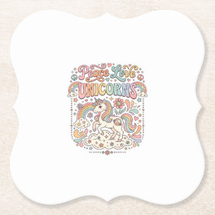 Porta-copo De Papel Unicórnio Paz Amor Unicórnios Adorável Design de V