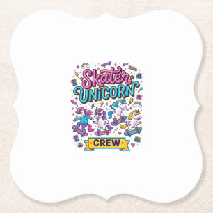 Porta-copo De Papel Unicórnio Skater Unicórnio Crew Estilo Retro Impre