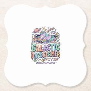 Porta-copo De Papel Unicórnio Sonhador Galáctico Kawaii Adesivo e Cami