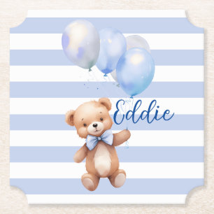 Porta-copo De Papel Urso Pequeno Bonito de Azul