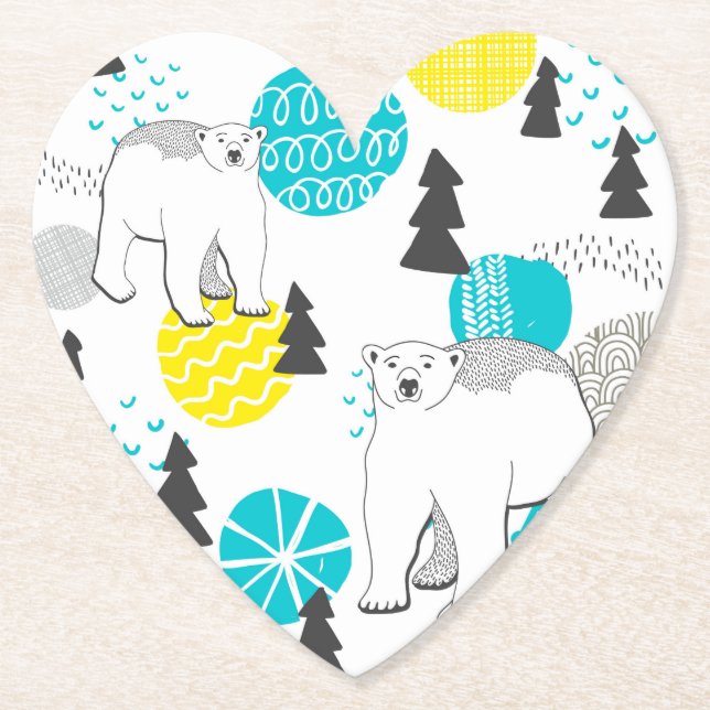 Porta-copo De Papel Urso polar (Frente)