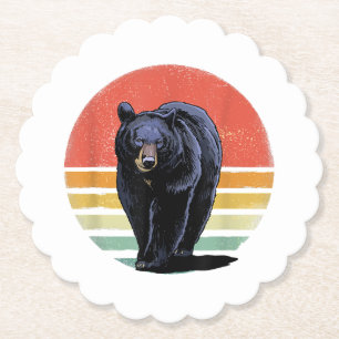 Porta-copo De Papel Urso Preto da Imagem Retroativa