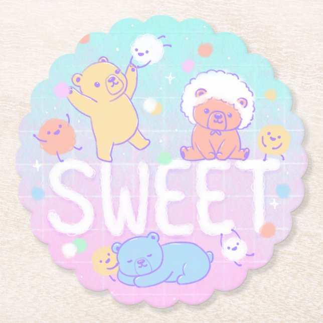 Porta-copo De Papel Ursos Doces com Monstros Fluffy (Frente)