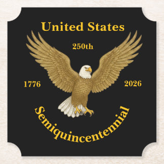 Porta-copo De Papel USA 250 Elegant Black Paper Coasters