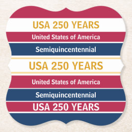 Porta-copo De Papel USA 250 Years Semiquincentennial Patriotic Stripes