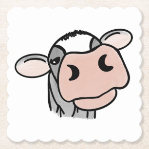 Porta-copo De Papel vaca de desenho animado preto branco rosa beijo ci