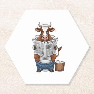 Porta-copo De Papel Vaca em PNG de toucador, Fazenda engraçado