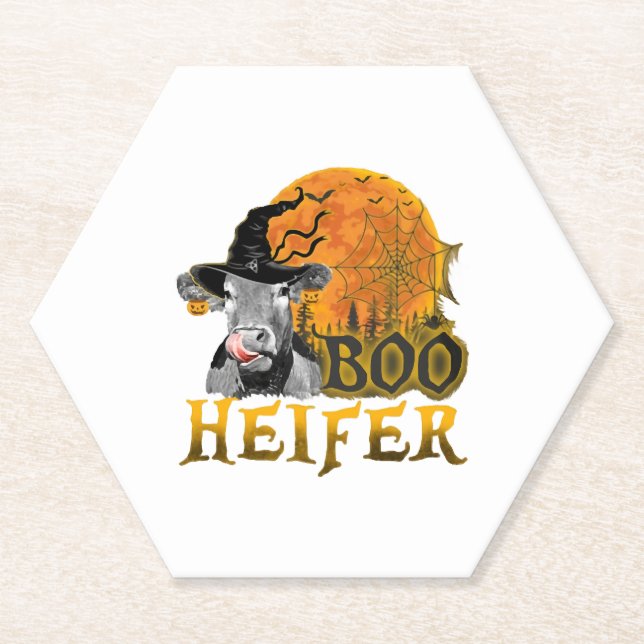 Porta-copo De Papel Vaca Halloween (Frente)