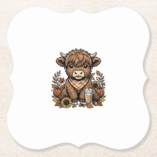 Porta-copo De Papel Vaca Highland Outono Vintage Arte de Casa de Fazen