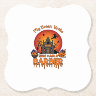 Porta-copo De Papel Vassoura De Barbeiro Quebrou Abóbora De Halloween