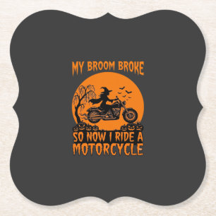 Porta-copo De Papel Vassoura Quebrou Halloween Bruxa Motocicleta Morce