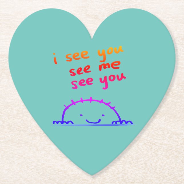 Porta-copo De Papel Vejo você, me veja (Frente)