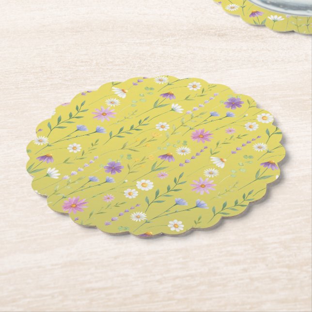 Porta-copo De Papel Verde Moderno Aquarela Flórida Botânica Rústica (Angular)