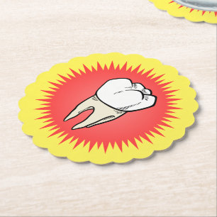 Porta-copo De Papel Vermelho Branco Engraçado Extraído Starburst Molar