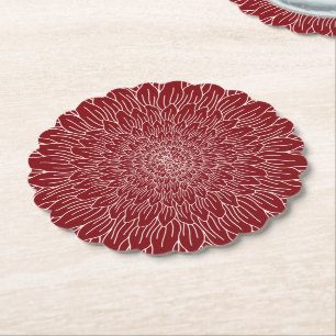 Porta-copo De Papel Vermelho burgundy flor floral botânico bevera
