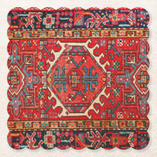Porta-copo De Papel Vermelho Clássico - Rug Oriental Persa Oriental