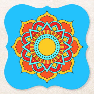 Porta-copo De Papel Vermelhos Geométricos Flor-54567