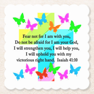 PORTA-COPO DE PAPEL VERSÃO RELIGIOSA DE SCRIPTURE ISAIAH 41:10