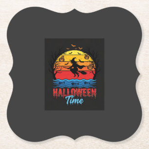 Porta-copo De Papel Vetor de Bruxa de Pôr do Sol de Halloween