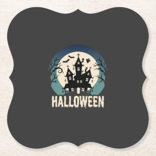 Porta-copo De Papel Vetor de Casa Assombrada de Halloween ao Luar