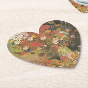 Porta-copo De Papel Vida Morta Floral de Van Gogh Papoulas Vermelhas &