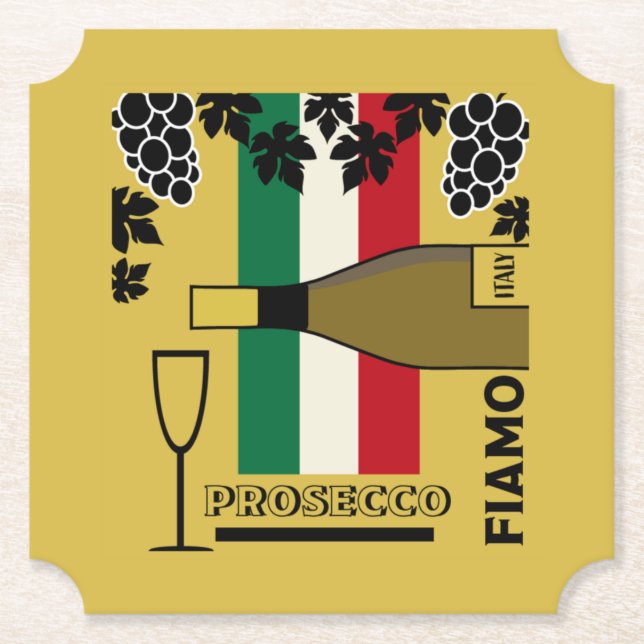 Porta-copo De Papel Vinho espumante do Prosecco (Frente)