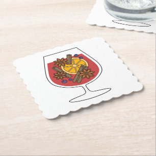 Porta-copo De Papel Vinho tinto com especiarias