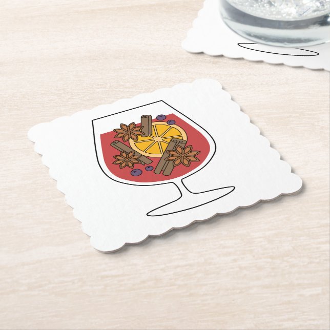 Porta-copo De Papel Vinho tinto com especiarias (Angular)
