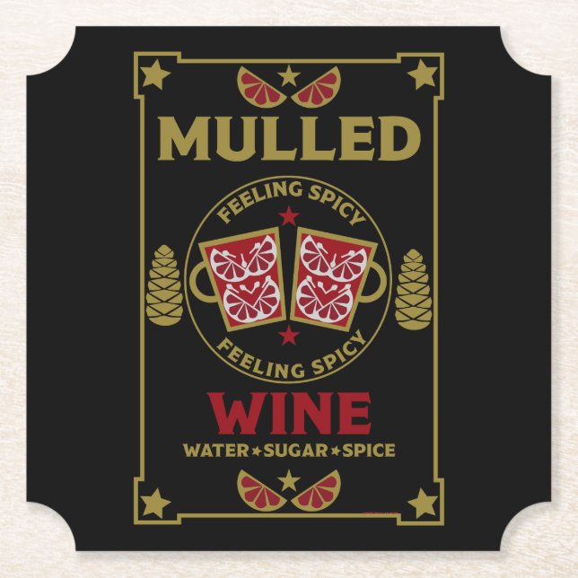 Porta-copo De Papel Vinho tinto enrolado de Natal (Frente)