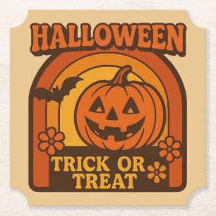 Porta-copo De Papel Vintage 1970s Trick or Tratat Halloween