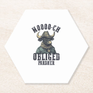 Porta-copo De Papel Vintage Cowboy Bull Rodeo Moooch Obrigatório Pardn