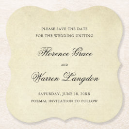Porta-copo De Papel Vintage Elegant Non-Photo Wedding (Vintage Elegant