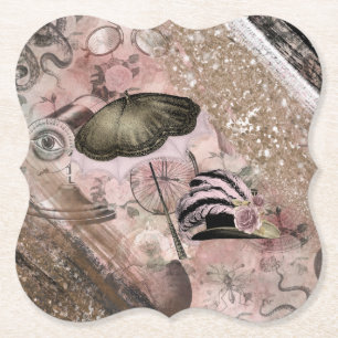 Porta-copo De Papel Vintage Grunge Steampunk Glam Victorian Hat