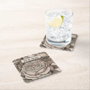 Porta-copo De Papel Vintage Halloween Rosa gótica vitoriana em Sepia