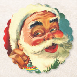 Porta-copo De Papel Vintage Jolly Santa Claus Face