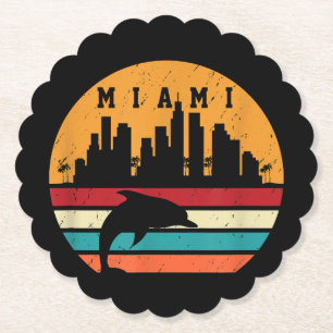 Porta-copo De Papel Vintage Miami Dolphin Silhouette Souvenir Dolp, 80