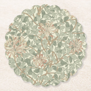 Porta-copo De Papel Vintage Verde Suave William Morris Honeysuckle