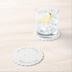 Porta-copo De Papel Vintage White Lace Weding