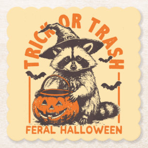 Porta-copo De Papel Vintagem de Halloween com mágoa ou lixo