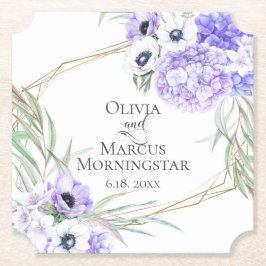 Porta-copo De Papel Violet Anemone Floral Buquê Luncheon