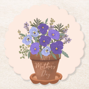Porta-copo De Papel Violetas Roxas em um Vaso – Arranjo Floral do Dia