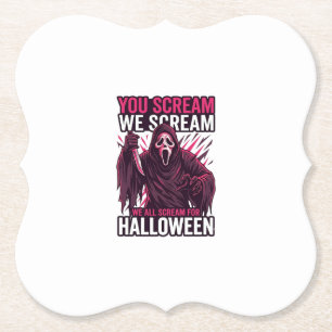 Porta-copo De Papel Você Grita Nós Fantasma de Halloween Faca Sangrent