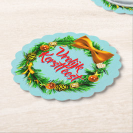 Porta-copo De Papel Vrolijk Kerstfeest Dutch Feliz Natal