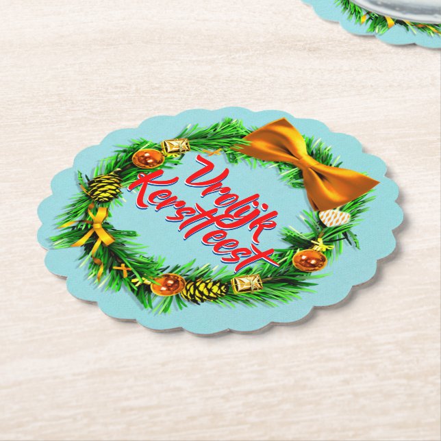 Porta-copo De Papel Vrolijk Kerstfeest Dutch Feliz Natal (Angular)