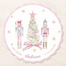 Porta-copo De Papel Watercolor Merry Christmas Nutcracker ballet pink