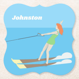 Porta-copo De Papel Waterski, estilo Vintage