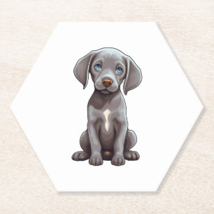 Porta-copo De Papel Weimaraner Puppy Cute Cartoon - Ilustração