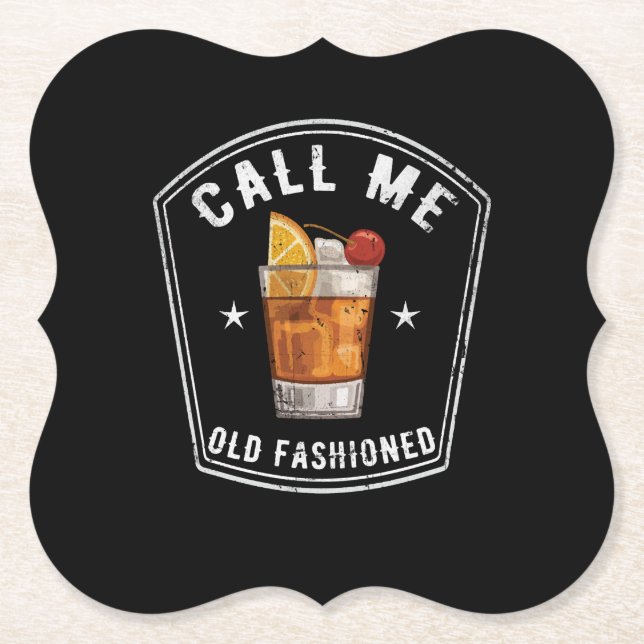 Porta-copo De Papel Whiskey Calls Me Old Fashioned (Frente)